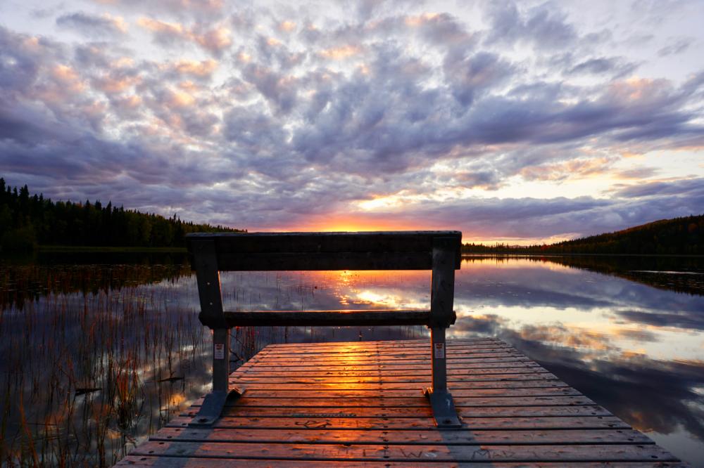 Sonnenuntergang am Little Lost Lake - Quartz Lake State Red. Area / Alaska