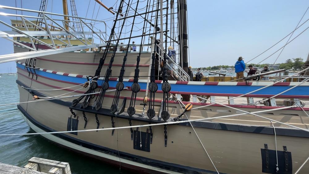 Steuerbordseite Achterschiff der Mayflower II